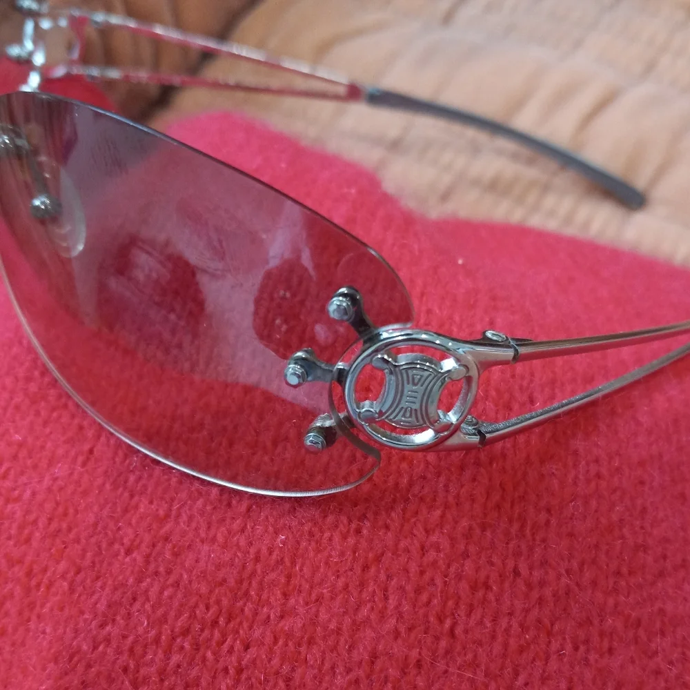 Celine Rimless Sunglasses with Light Blue Gradient Lenses and Silver Temples